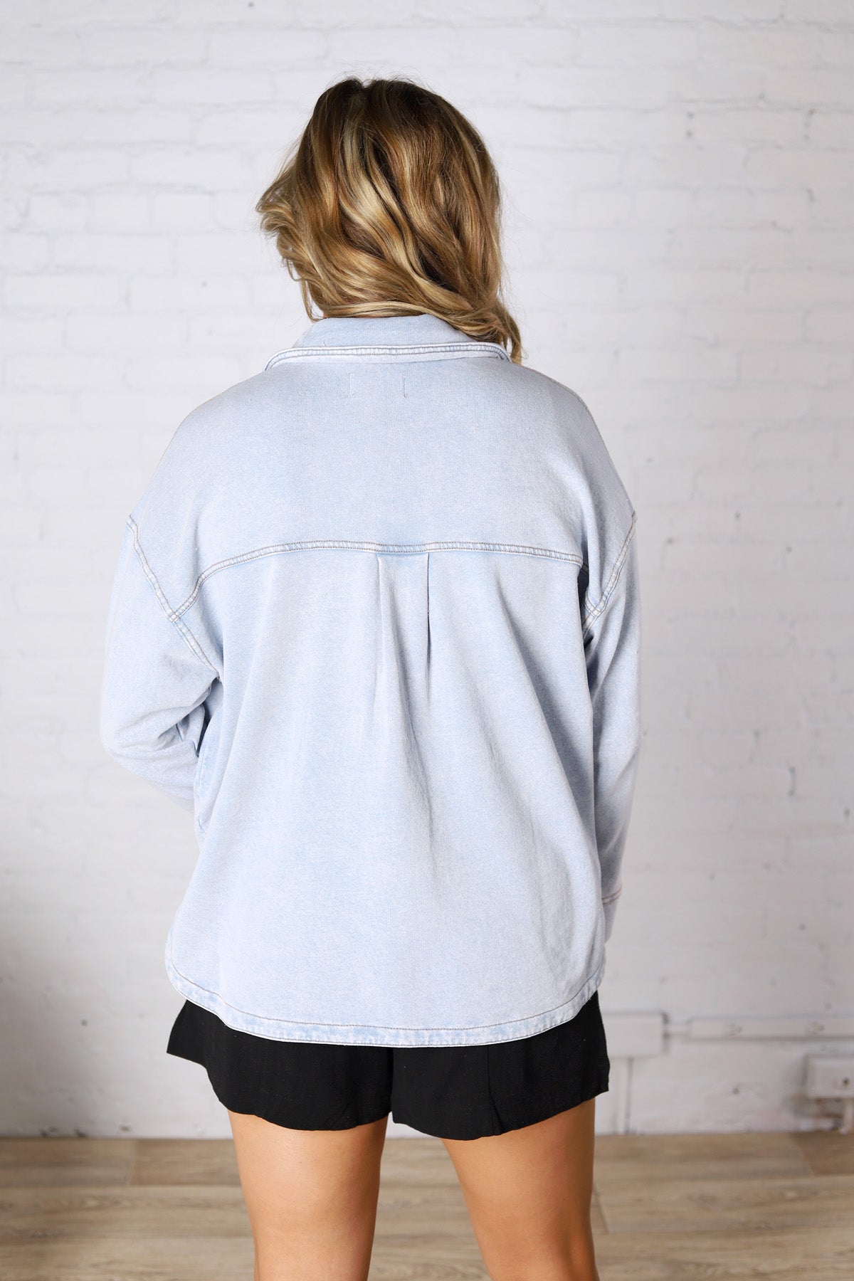 All Day Knit Denim Jacket by Z Supply - Washed Indigo