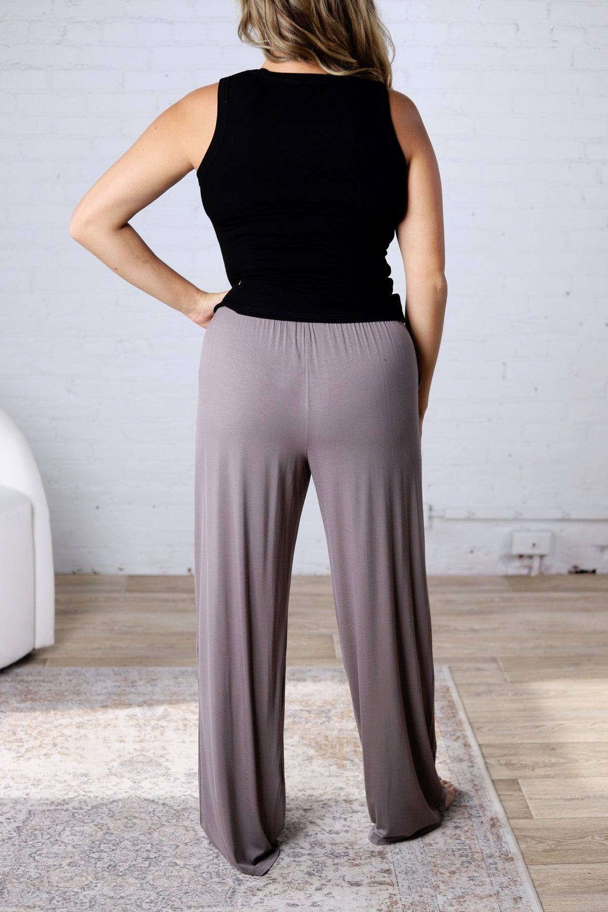Arden Modal Wide Leg Pants - Smoky Grey