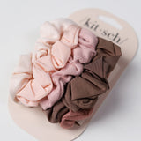 Assorted Textured Scrunchies Set - Terracotta