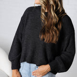 Avenly Oversized Balloon Sleeve Sweater - Charcoal