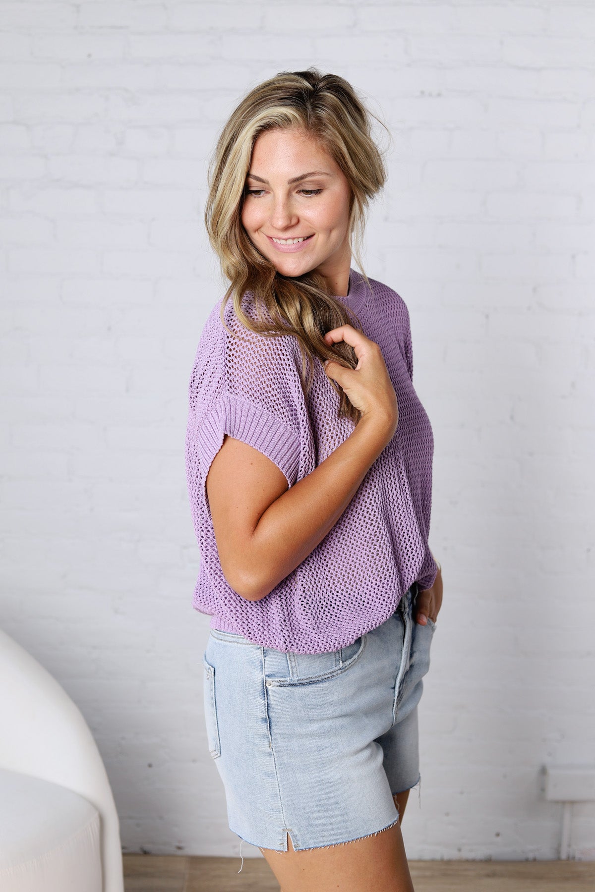 Bellara Sheer Loose Fit Sweater - Lavender