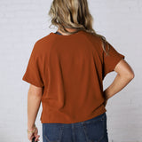 Bianka Solid Blouse - Mocha Brown