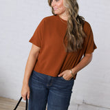 Bianka Solid Blouse - Mocha Brown