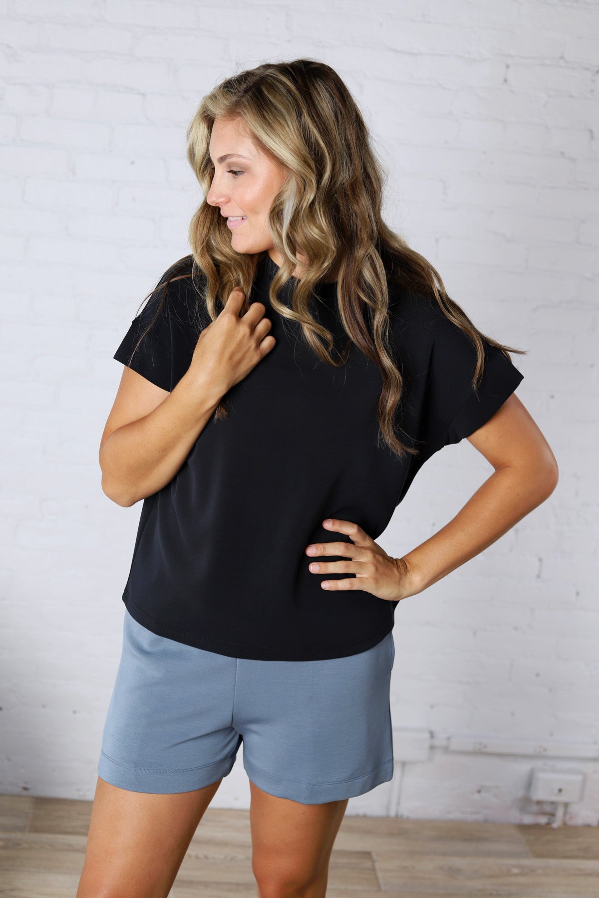 Black Laguna Short Sleeve Tee Top