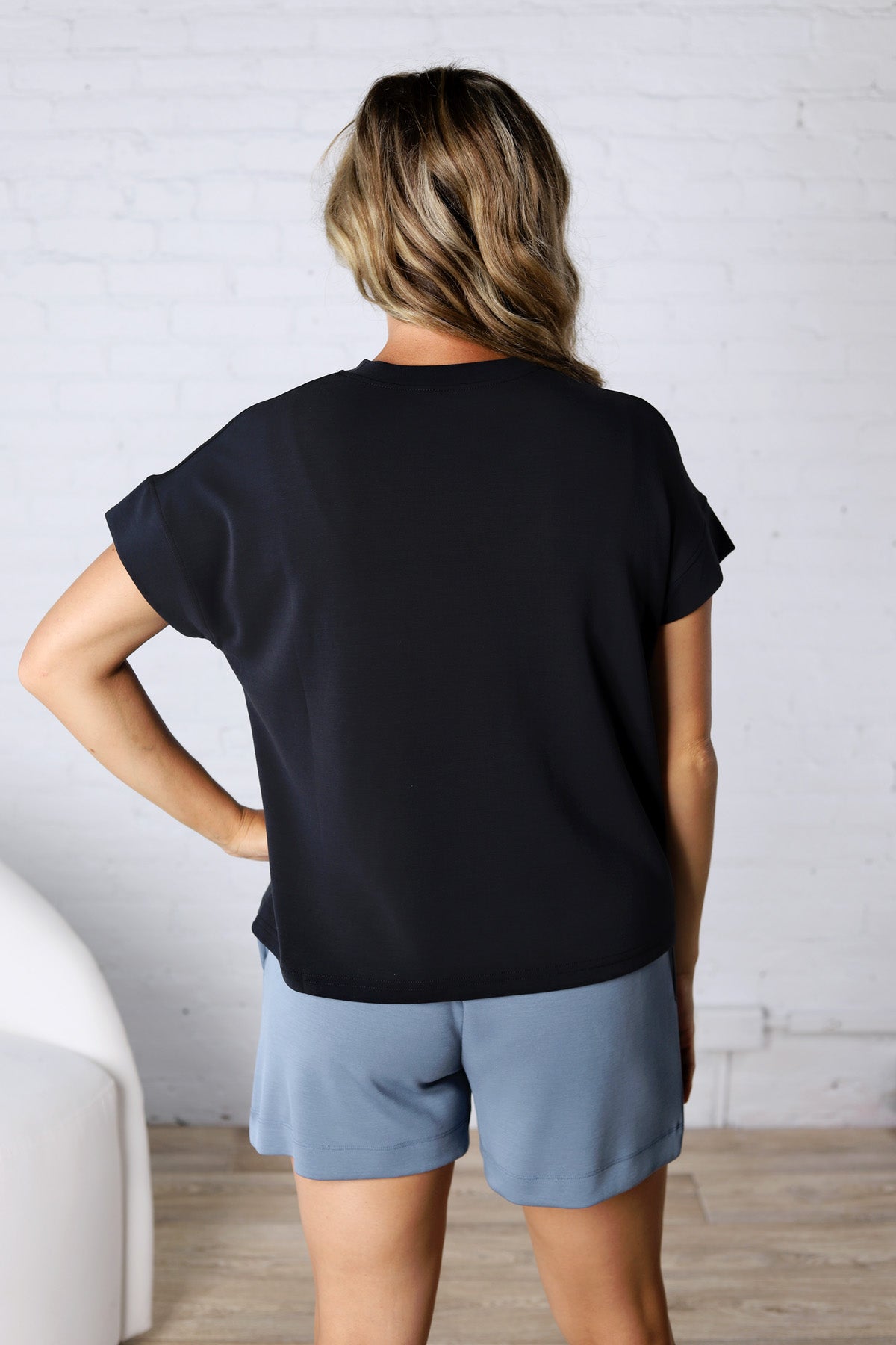 Black Laguna Short Sleeve Tee Top