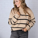 Boyfriend Striped Sweater by Z Supply - Biscuit
