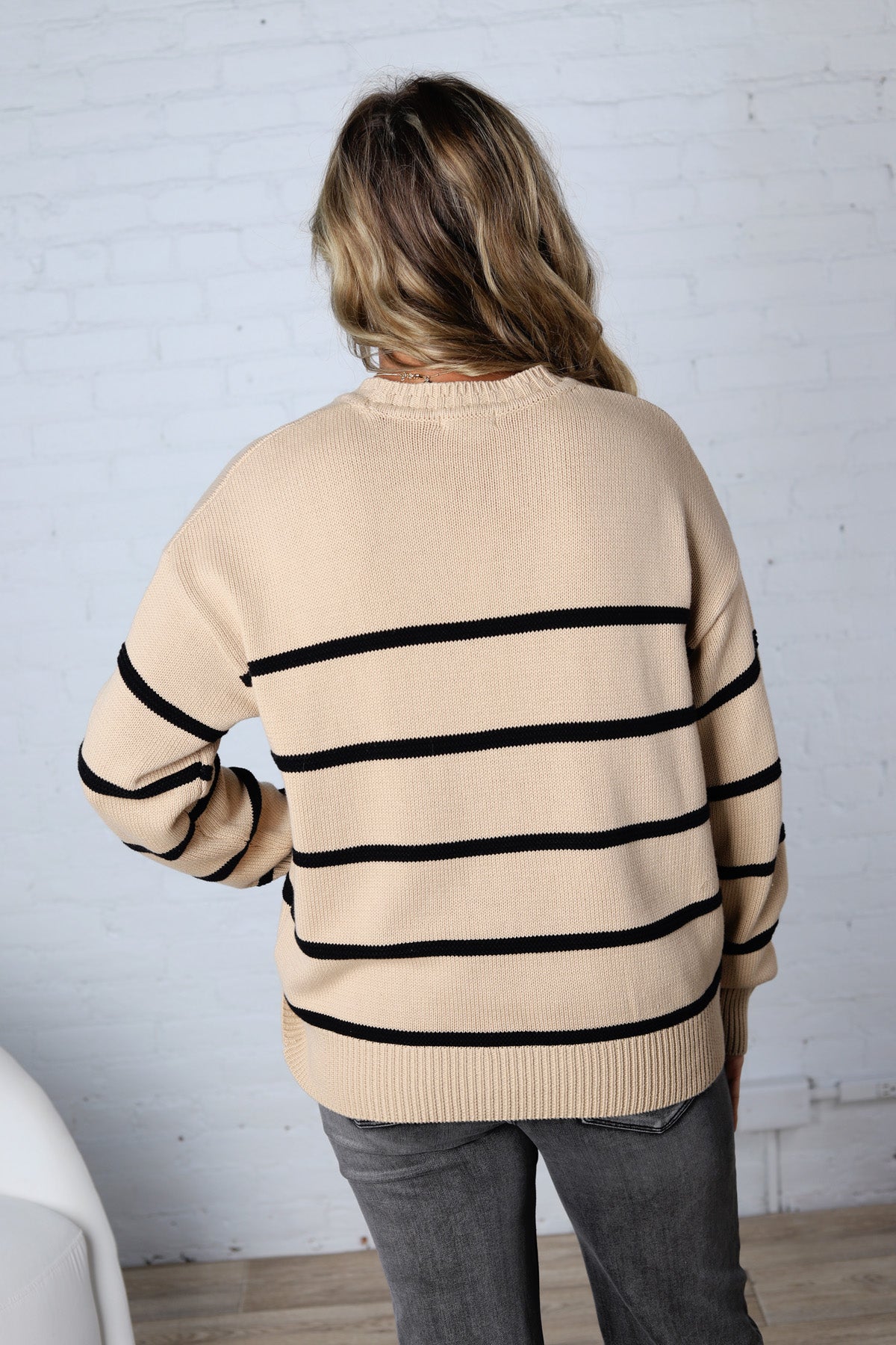Boyfriend Striped Sweater by Z Supply - Biscuit