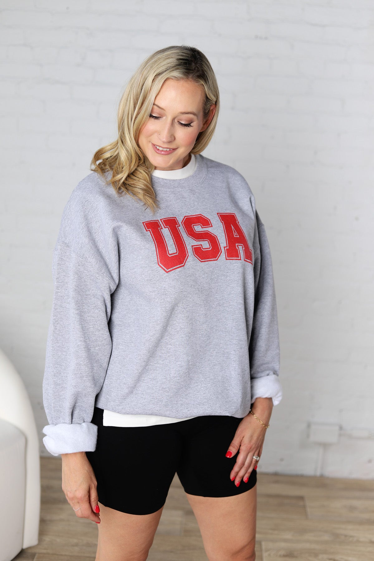Brexley USA Graphic Sweatshirt - Heather Grey