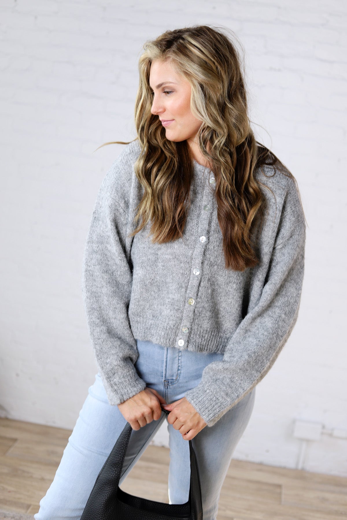 Bronwyn Button Up Cardigan - Heather Gray