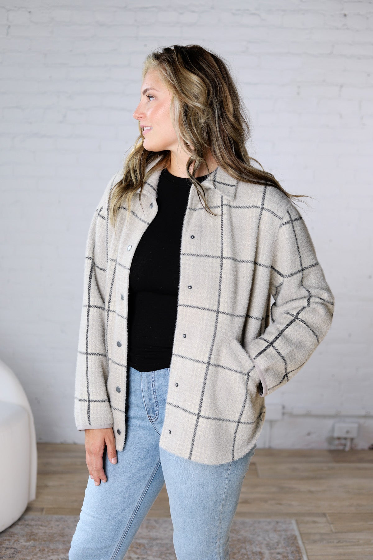Bronx Plaid Jacket by Z Supply - Frost