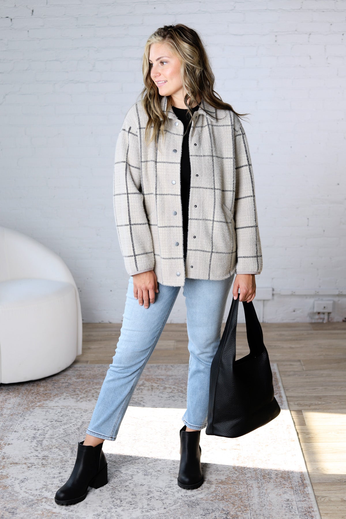 Bronx Plaid Jacket by Z Supply - Frost