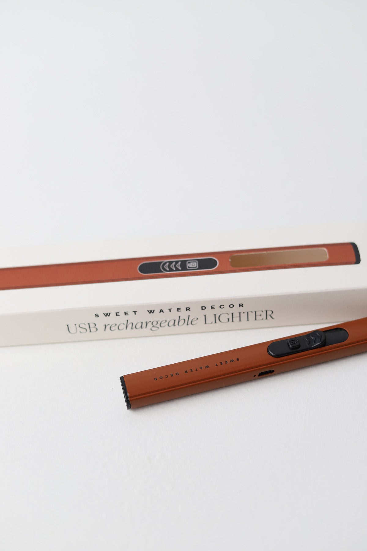 Burnt Orange Electric Lighter - Rechargeable