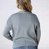 Cambrie Sweater with Raw Seam Details - Teal