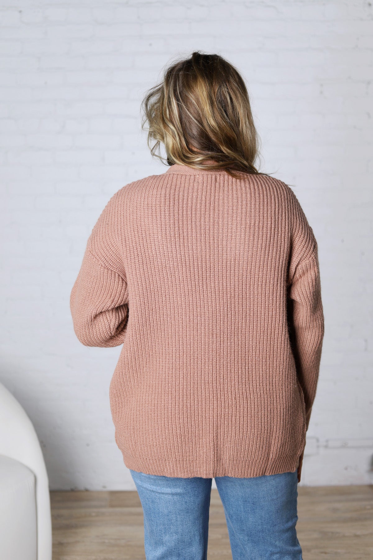 Celine Button Down Ribbed Knit Cardigan