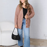 Celine Button Down Ribbed Knit Cardigan