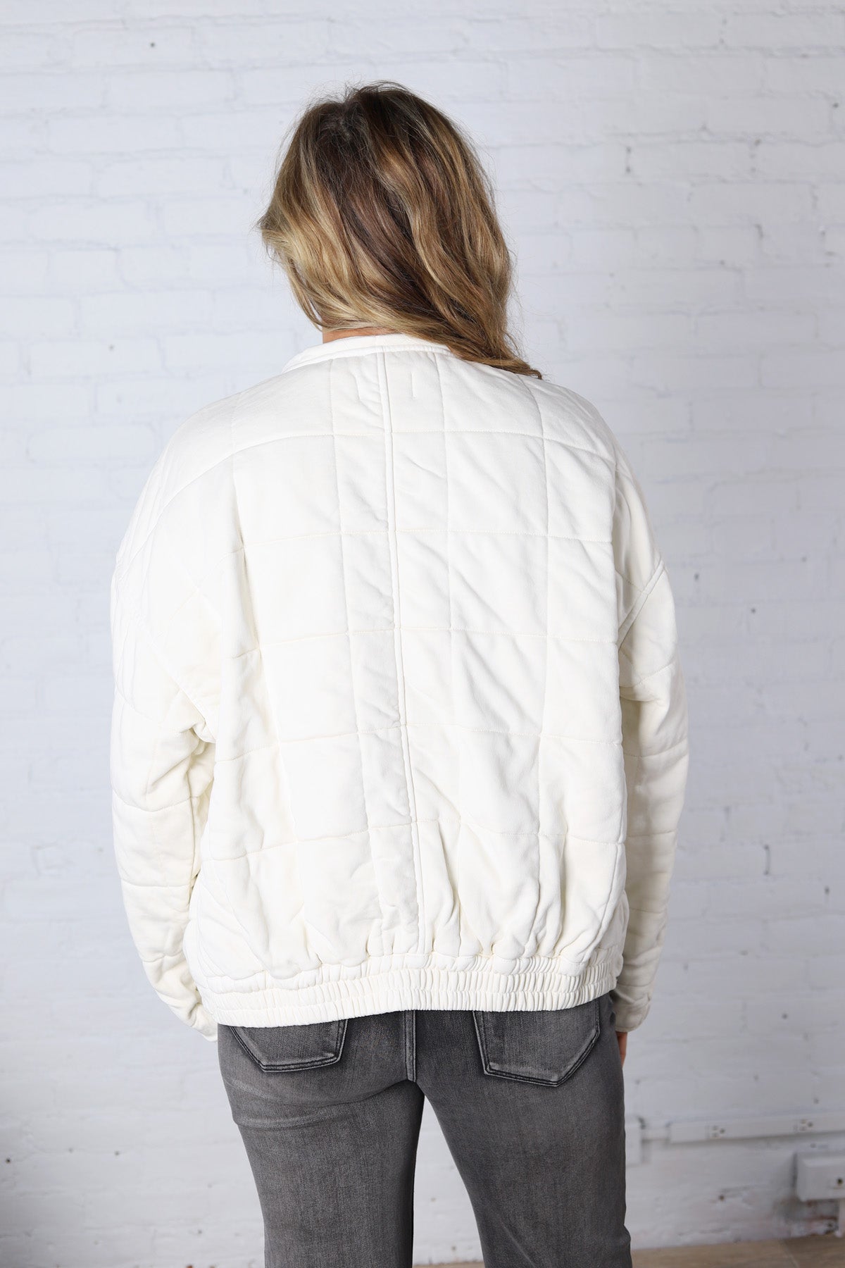 Colette Quilted Mineral Washed Jacket - Cream