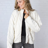 Colette Quilted Mineral Washed Jacket - Cream