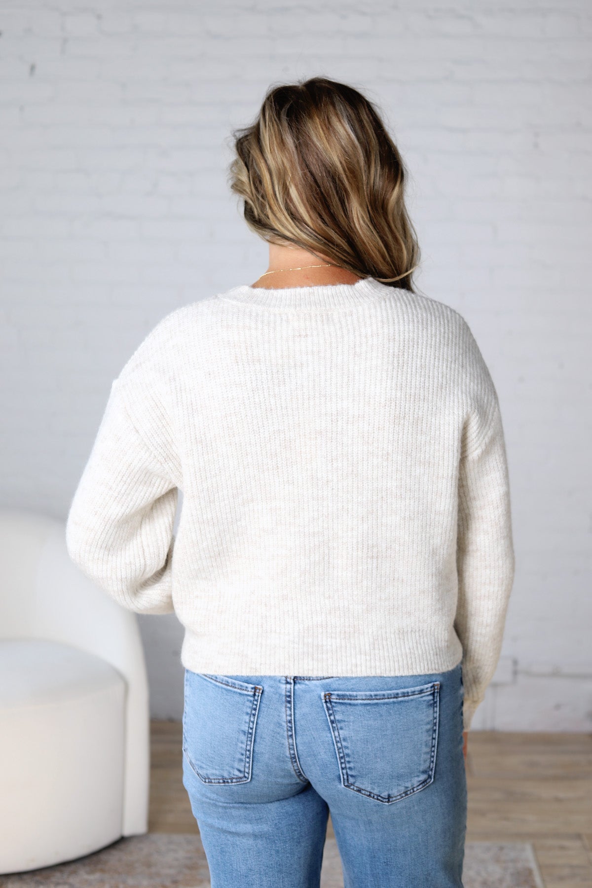 Cordelia Luxe-Ribbed Cardigan - Oatmeal