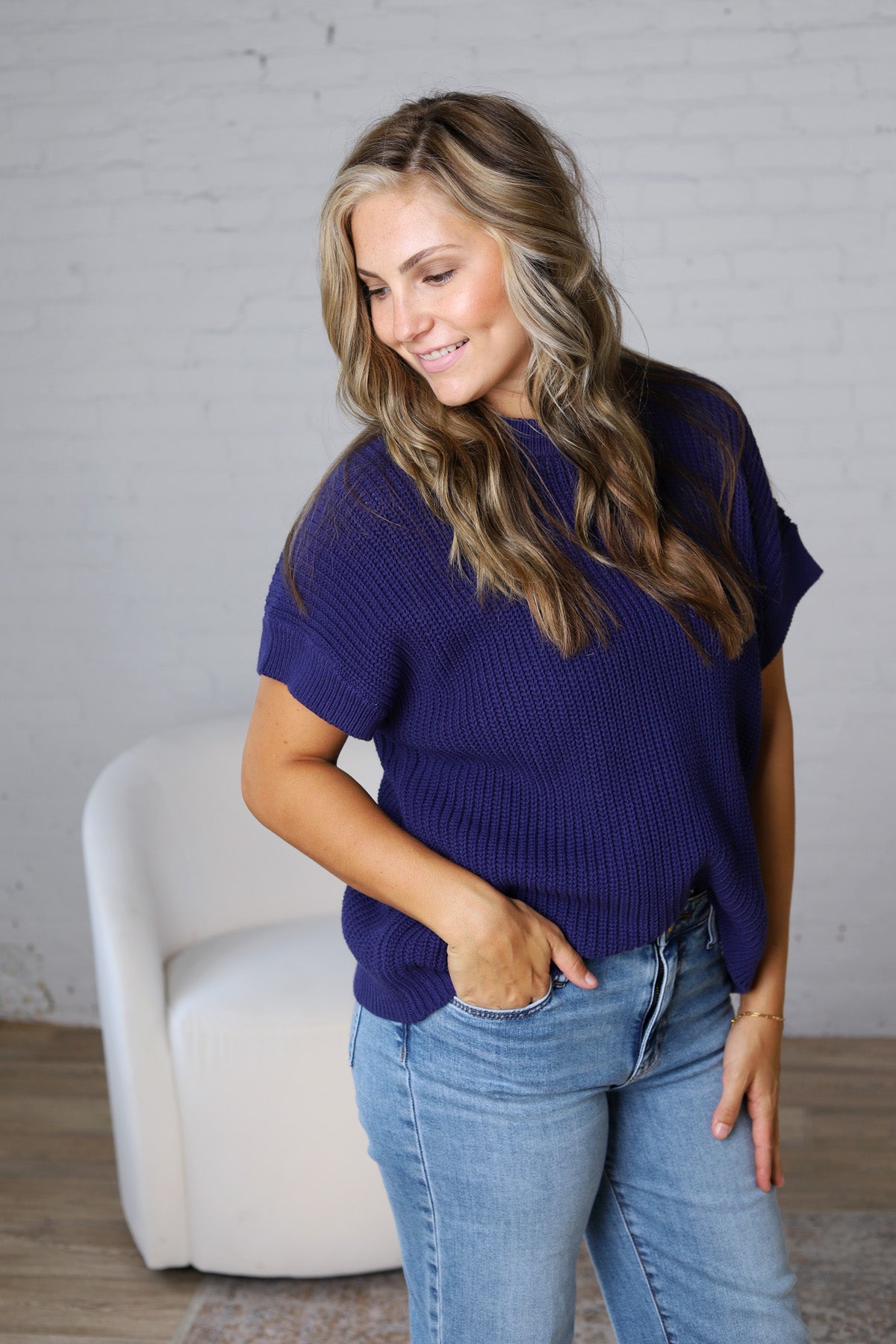 Cristin Knit Sweater - Navy