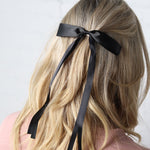 Dahlia Dainty Hair Bow Clip - Black
