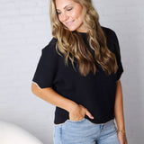 Darby Contrast Details Sweater - Midnight