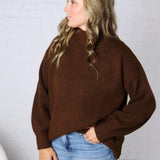 Dariel Mock Neck Sweater - Brown