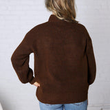 Dariel Mock Neck Sweater - Brown