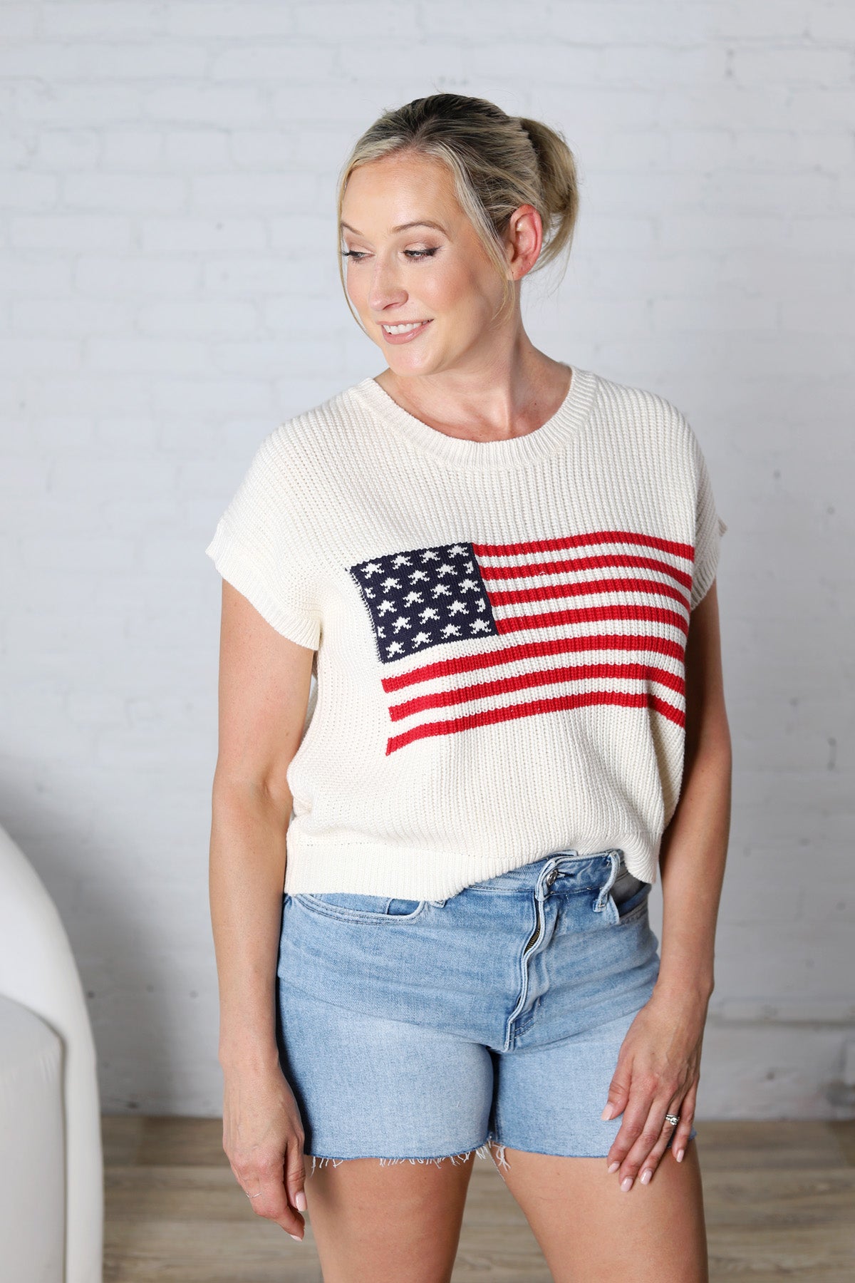 Dawsyn Star and Stripe American Flag Top