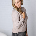 Della Soft Crew Neck Knit Sweater - Oatmeal