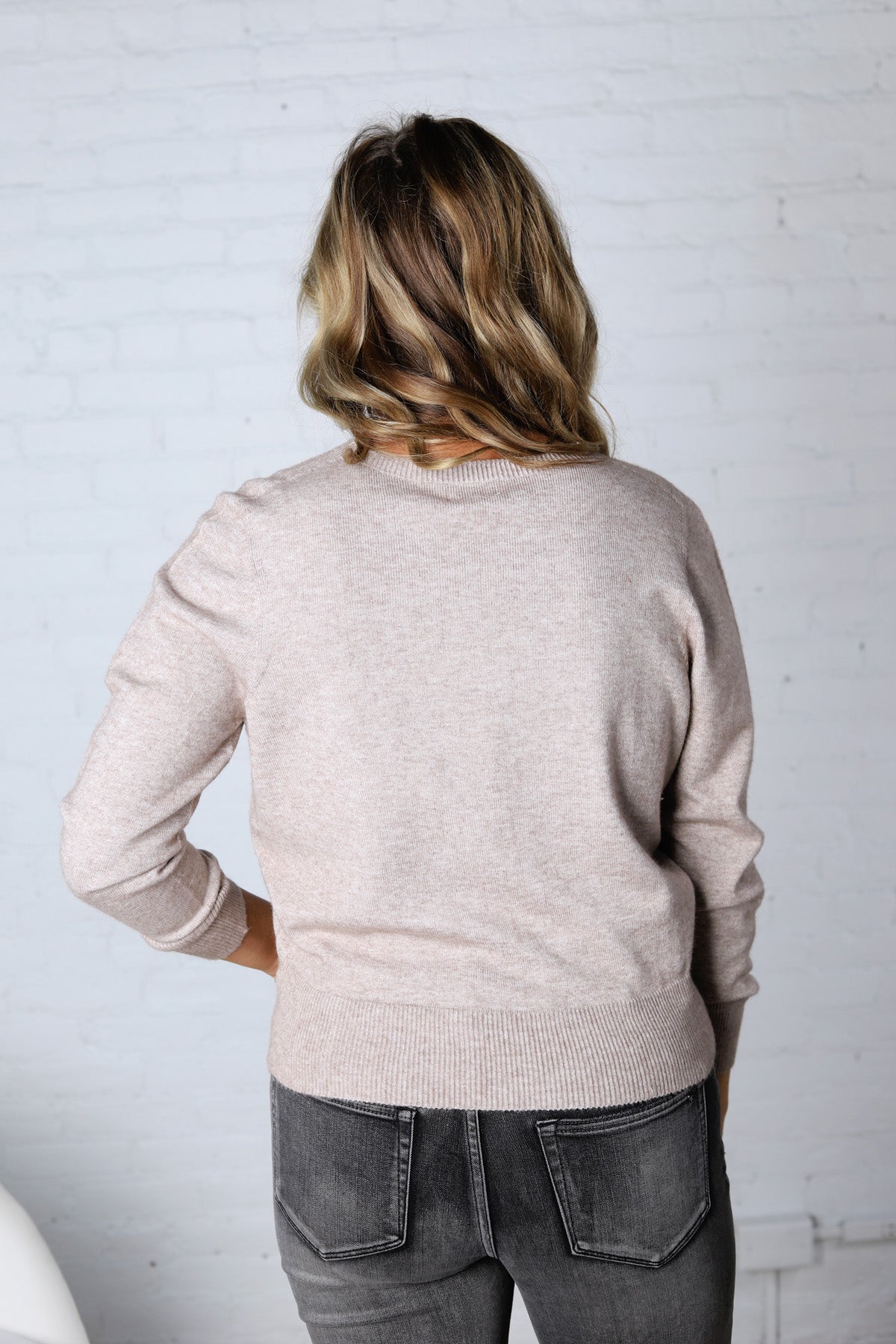 Della Soft Crew Neck Knit Sweater - Oatmeal