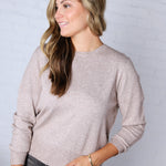 Della Soft Crew Neck Knit Sweater - Oatmeal