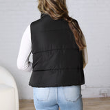 Elara Zip Up Puffer Vest - Black
