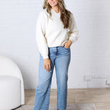 Elynor Ribbed Knit Sweater - Ivory