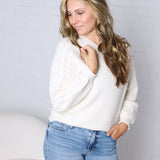 Elynor Ribbed Knit Sweater - Ivory
