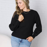 Esmerie Ribbed Knit Top - Black