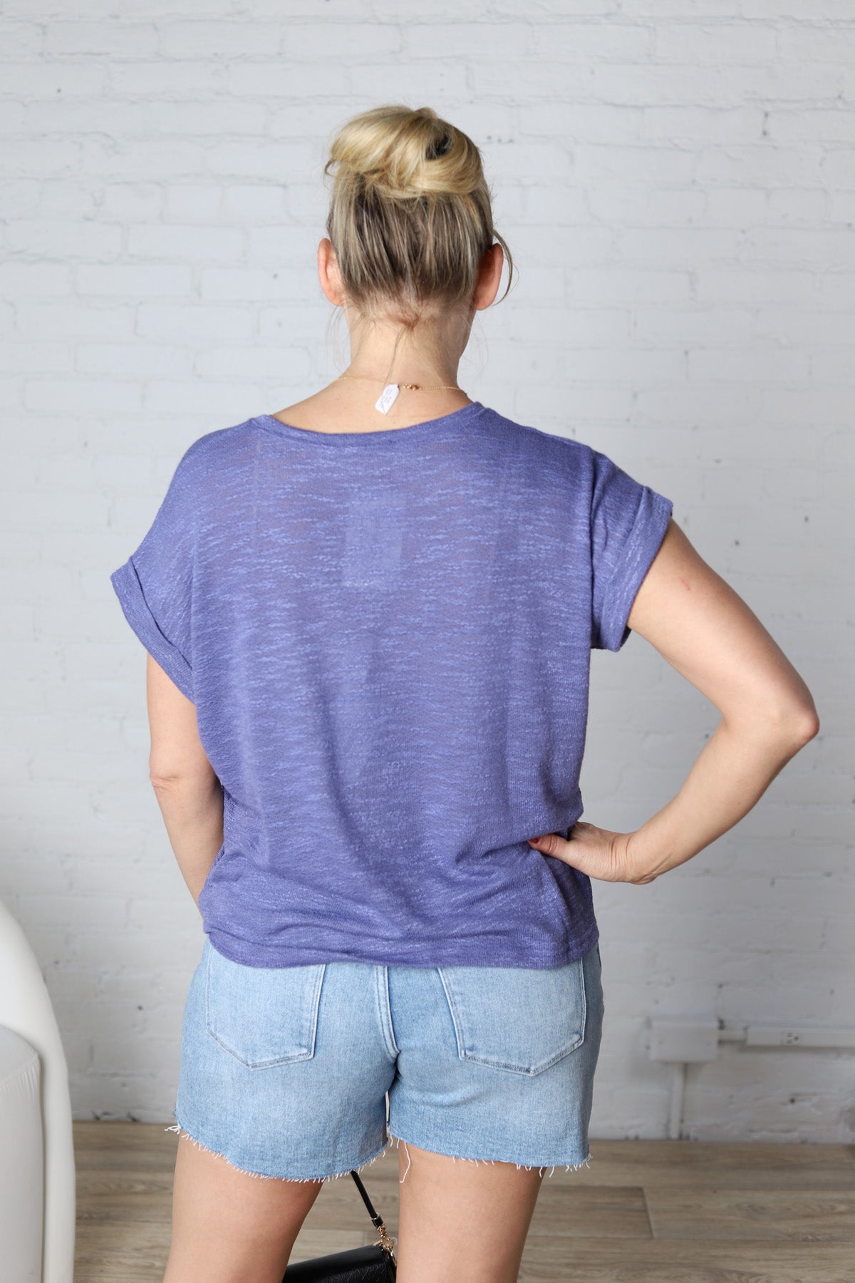 Fia Hacci Rolled Up Sleeve Tee - Marlin