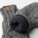 Freya 100% Wool Cable Knit Mittens - Grey