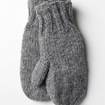Freya 100% Wool Cable Knit Mittens - Grey