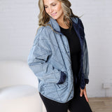Fritzie Quilted Denim Washed Jacket