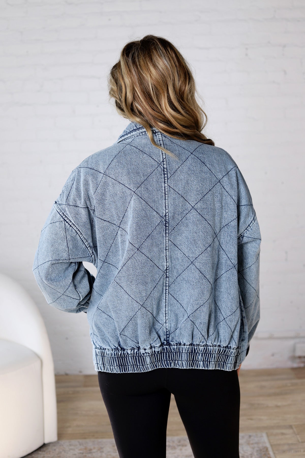 Fritzie Quilted Denim Washed Jacket