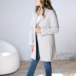 Galina Light Chevron Pattern Double Button Coat