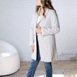 Galina Light Chevron Pattern Double Button Coat