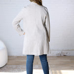 Galina Light Chevron Pattern Double Button Coat