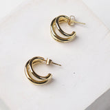 Gia 14K Gold-Dipped Double Ring Earrings