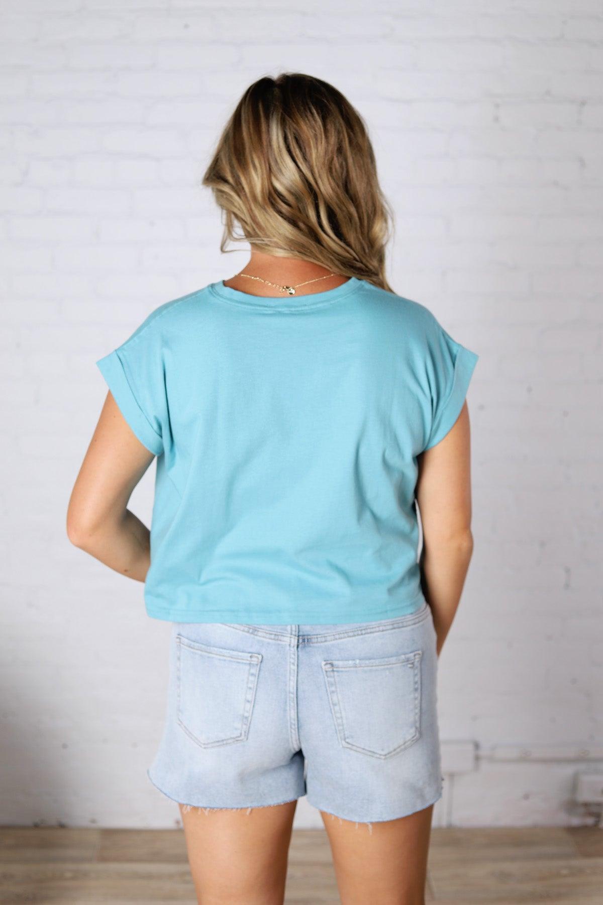 Greysen Short Sleeve Top - Dusty Teal