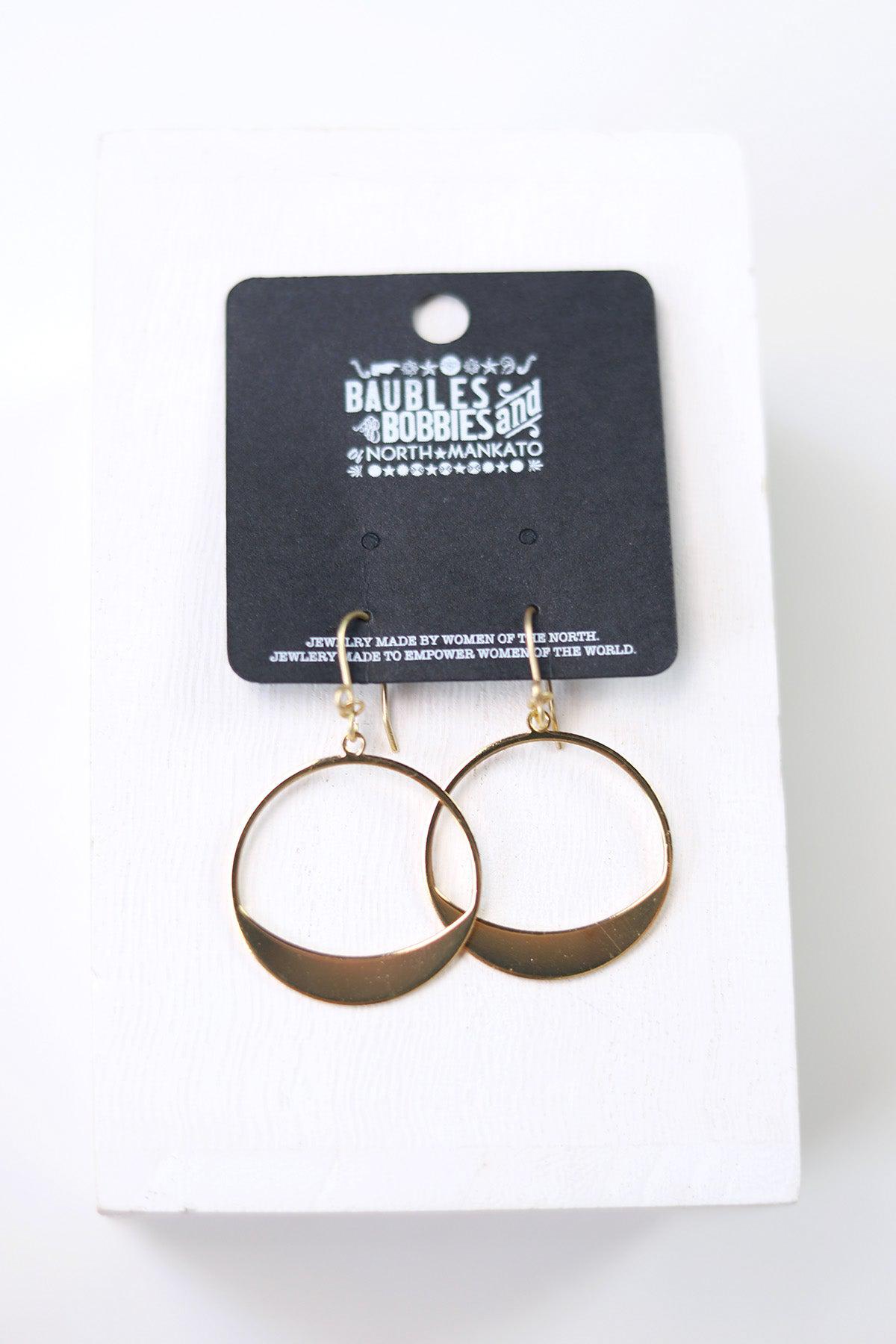 Half Moon Hoop Earrings - Gold