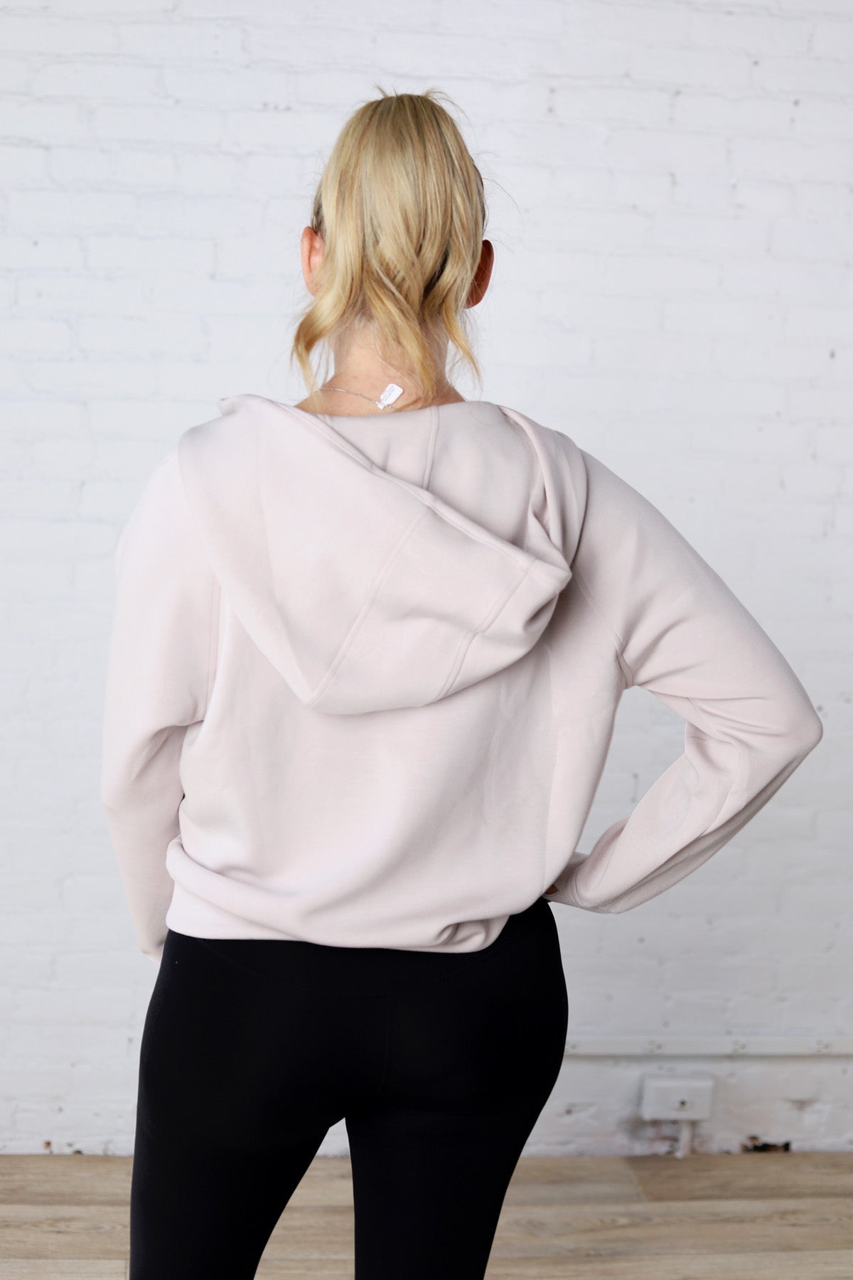 Harlen Modal Quarter Zip Hoodie Jacket - Mocha Cream