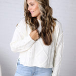 Hartley Cable Knit Sweater - White