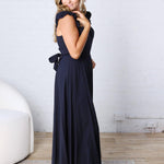 Heaven Sent Corset Flutter Dress - Navy