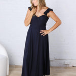 Heaven Sent Corset Flutter Dress - Navy